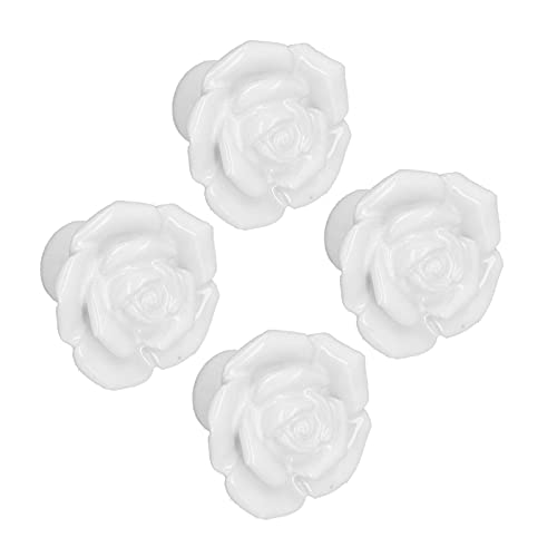 Spacnana Keramikgriff 4 Set - Exquisites, Rosafarbenes für das Wohnzimmer Im Wohnzimmer - Langlebig und Einfach zu Installieren für die Meisten Türen und Schränke Geeignet (WHITE) von Spacnana