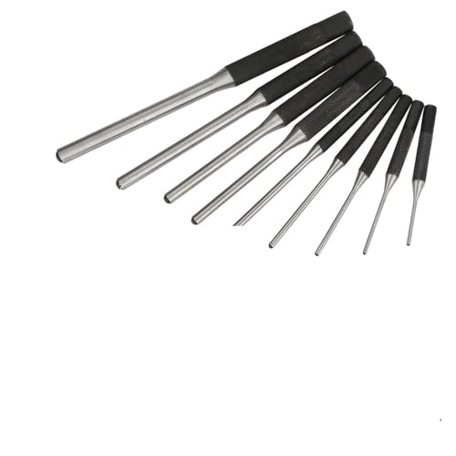 Spacnana Langlebiger Stahlrollstift Punch Set Mechanik Professionelles Werkzeugkit für Hochleistungs -Center -Punch, Markierungsloch Werkzeug 9pcs von Spacnana