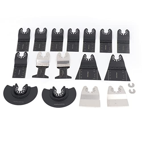 Spacnana Multitool Power Bit Long Lasting Blades für Holzbearbeitung 18 Stcs Oszillierende Multitool -Sägenklinge Zum Schneiden von Holz und Kunststoff Hoher Kohlenstoffstahl und Edelstahl von Spacnana