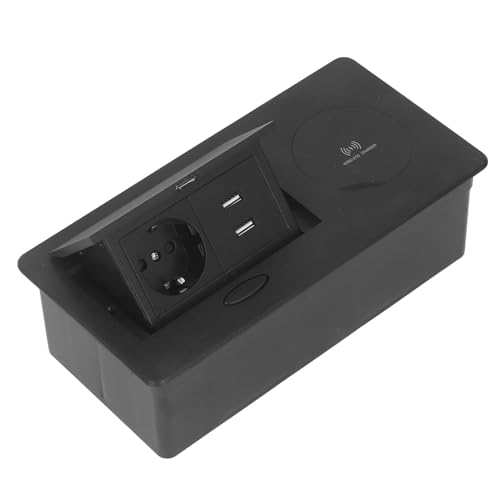 Spacnana Schreibtisch Pop -up -Sockel, Drahtloser Stromstreifen Versteckte Pop -up -Outlet mit USB -Ladungstischverbindungsbox für Mall, Home von Spacnana