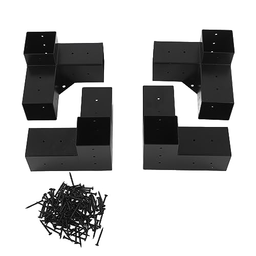 Spacnana Stabile, Rostfreie Stahlhalterung mit Holzbearbeitungs-Hardware-Kit, für Heimwerker 3,5 X 3,5 Holz (4PCS) von Spacnana