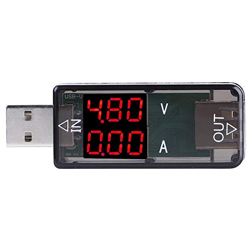 Spacnana USB -Tester, LCD -Anzeige -Voltmeter -Amperemeter -Multimeter für QC2.0 QC3.0 Schneller Ladungstest mit Echtzeit -Erkennung der Spannungsstromleistung (BLACK) von Spacnana