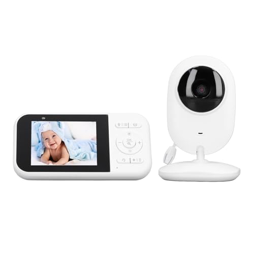 Spacnana Video-Babykamera-Monitor mit Fernüberwachung, Tragbarer Baby-Sicherheitsmonitor für den Innenbereich, Nachtsicht, Zwei-Wege-Gespräch (EU-Stecker) von Spacnana