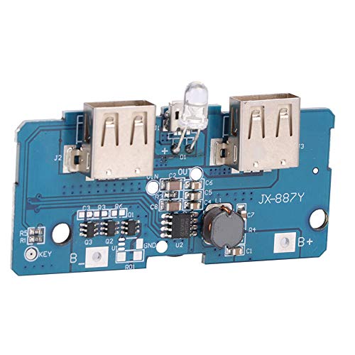 Step-up-Modul, 2 Stück 3,7 V auf 5 V Boost-Modul 2 A Dual-USB mit LED-Licht und Schutz-IC für -Lithiumbatterie, Modul, Connected Home-Module von Spacnana