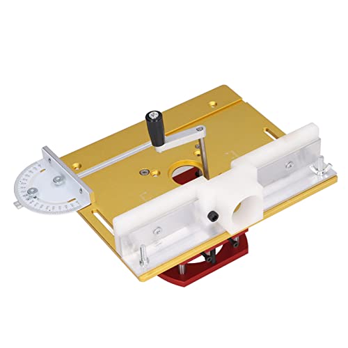 Universal-Fräserheber mit Oberer Platte, Manuelles Heben, Holzbearbeitung, Schlitzen, Trimmen, Anfasen, Tischplatte mit 4 Befestigungslöchern, 51 Mm max. Hub (Gold) von Spacnana