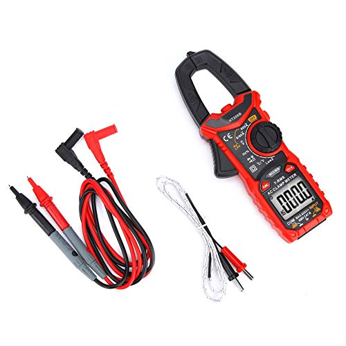 Zangenmessgerät Multimeter HT206 AC/DC Tragbares Multifunktions-Zangenmessgerät mit NCV TRMS Widerstand Taschenlampe Durchgangssummer 6000 (HT206B) von Spacnana