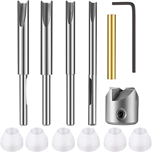 Spactz 13-teiliges Stift- mit Stiftbuchsen, Mühlen-Trimmer-Set, 7 mm, 8 mm, 10 mm, Fräser-Schäfte für Holzbearbeitung, Stift-Set von Spactz