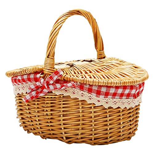 Spactz Picknickkorb Landhausstil mit Deckel und und Einlagen für Picknicks, Partys und Grillabende von Spactz