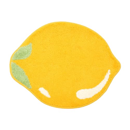 Spactz Zitronen-Badematte, Niedlicher Rutschfester Obstteppich, Küchenmatte, Gelbe Zitrone, Badezimmer-Dekoration, Lustiger Kinderteppich, Maschinenwaschbar, Langlebig, 48 X 60 cm von Spactz