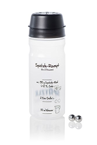 Spätzle-Shaker (ANTHRAZIT für 2 Portionen selbstgemachte Spätzle (675ml) Spätzlepresse und Mixer in einem Fürs einfache Spätzle Machen Das patentierte Original von Spätzle-Shaker