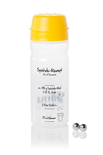 Spätzle-Shaker (GELB) für 2 Portionen selbstgemachte Spätzle (675ml) Spätzlepresse und Mixer in einem Spätzle-Shaker (GELB) für 2 Portionen selbstgemachte Spätzle (675ml) Spätzlepresse und Mixer in einem von Spätzle-Shaker
