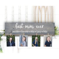 Bestes Mimi Holzschild Aller Zeiten | Fotohalter Großeltern Geschenk Oma Personalisiert Weihnachten Geburtstag Muttertag Nana Mama von SpangGangDesigns