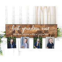 Beste Oma Aller Zeiten Holzschild | Fotohalter Großeltern Geschenk Mimi Personalisiert Weihnachten Geburtstag Muttertag Nana Mom von SpangGangDesigns
