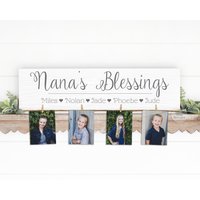 Fotohalter Für Nana | Segen Zeichen Familienschild Geschenk Mama Mimi Personalisiertes Geburtstagsgeschenk von SpangGangDesigns