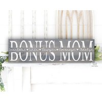 Muttertagsgeschenk Für Stiefmutter Von Kindern | Bonus Mama Mom Familiengeschenk Rustikales Holzschild Familie Wandschild von SpangGangDesigns