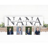 Nana Personalisierte Twine Fotohalter | Familienschild Geschenk Für Mama Mimi Geburtstagsgeschenk Großelterntag von SpangGangDesigns