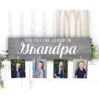 Grandpa Zeichen Tafel | Fotohalter Weihnachtsgeschenk Für Opa Enkel Schild Geburtstag Personalisiertes Geschenk von SpangGangDesigns