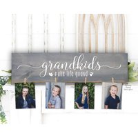 Schwangerschaftsankündigung Für Neue Großeltern | Holz Fotohalter Schild Personalisiertes Geschenk Oma Neuer Opa Papa Mimi Nana von SpangGangDesigns