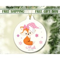 2018 Ornament For Girl | Personalisierte Kinder Weihnachtsverzierung Baby Fuchs von SpangGangKeepsakes