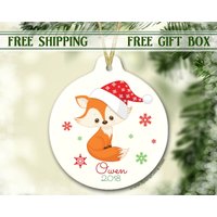 2019 Ornament For Girl | Personalisierte Kinder Weihnachtsverzierung Baby Fuchs von SpangGangKeepsakes