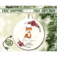 Baby Fuchs Ornament | Personalisiertes 1. Weihnachtsgeschenk Für Geschenkidee Neues Baby-Dusche-Geschenk Mein Erstes von SpangGangKeepsakes