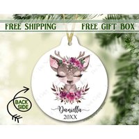 Baby Girl Geschenk Personalisiert | Ornament Erstlings Meine Erste Weihnachtsverzierung 2021 Weihnachtsschmuck von SpangGangKeepsakes