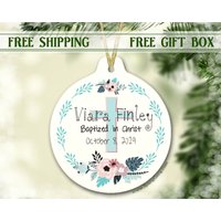 Baby Mädchen Taufe Geschenk | Taufgeschenk Personalisierte Kleinkind Taufkerze von SpangGangKeepsakes