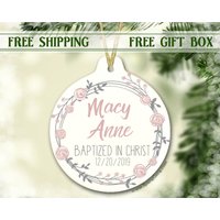 Mädchen Geschenk | Taufgeschenk Personalisierte Taufe Weihnachtsschmuck von SpangGangKeepsakes