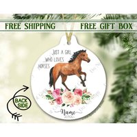 Mädchen Pferd Weihnachtsverzierung Geschenk | Pony Ornament Personalisiert Weihnachtsschmuck Für Personalisiertes Kind von SpangGangKeepsakes