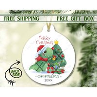 Personalisierte Dinosaurier Weihnachtsbaum Ornament | Geschenk Für Jungen Dino-Liebhaber-Geschenk Mädchen-Dino von SpangGangKeepsakes