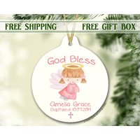 Personalisierte Taufe Ornament Für Mädchen | Personalisiertes Geschenk Zur Taufgeschenk Patenkind von SpangGangKeepsakes