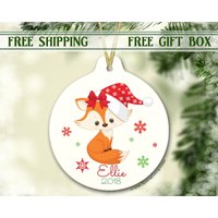 Personalisierte Weihnachtsverzierung | Kinder Baby Fuchs Ornament von SpangGangKeepsakes
