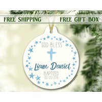 Personalisiertes Geschenk Für Patenkind | Taufe Ornament Gott Segne Babyboy von SpangGangKeepsakes