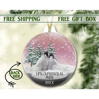 Rosa Pinguin Ornament | Mein Erstes Weihnachten Baby Mädchen Geschenk Benutzerdefinierte Weihnachtsgeschenk Oma von SpangGangKeepsakes