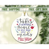 Weihnachtsgeschenk Für Lehrer | Form Little Minds Geschenk Lehrerin Christbaumschmuck von SpangGangKeepsakes