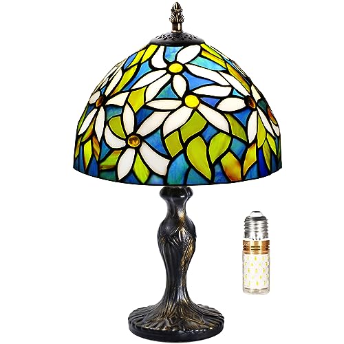 Spardar Tiffany Lampe, Nachttischlampe Handgefertigtem mit BuntglasLampenschirm und 3 Beleuchtungsmodi Retro Tischlampe für Wohnzimmer, Schlafzimmer, Büro von Spardar