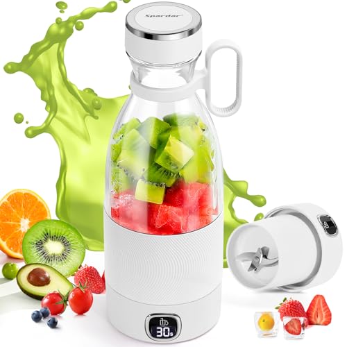 Tragbarer Mixer, 350 ml Mixer Smoothie Maker mit Intelligentem LED-Display, Wiederaufladbarer USB Mixer für Fitness, Reisen und Arbeit von Spardar