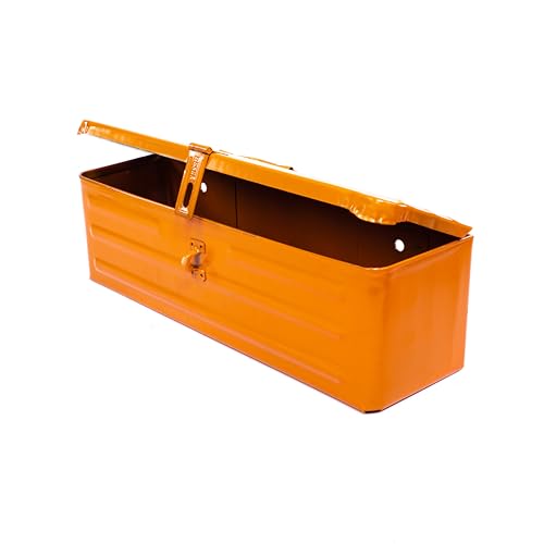 Werkzeugkasten Werkzeugkiste 420x130x130mm Metall für Viele Traktor Oldtimer (Orange) von Spare Parts Holland