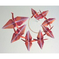 Origami Kranich Mobile Eco Freundlich Baby Kinder Dekor Kinderzimmer Wohnkultur Herbst Natur Vögel von SpareBedroomStudio