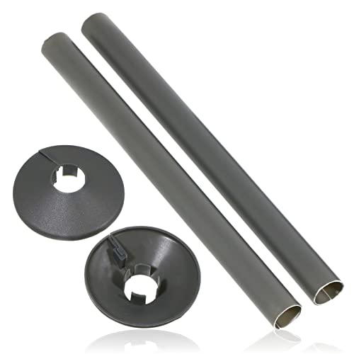 SPARES2GO Heizkörper-Rohrabdeckungen, Abdeckungen, Hülse, anthrazitgrau, 15 mm x 200 mm von Spares2go