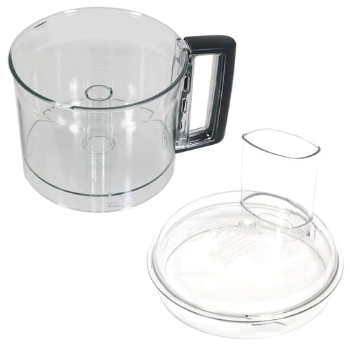 SPARES2GO Rührschüssel mit schwarzem Griff, kompatibel mit Magimix CS 5200 5200XL Küchenmaschine + Deckel von Spares2go