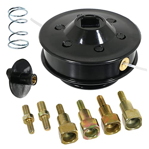 SPARES2GO Universeller Dual Line Manueller Vorschubkopf mit Schrauben für Rasentrimmer Trimmer Freischneider von Spares2go