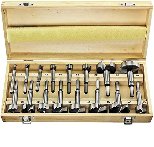 Spares2go Forstner Bohrer-Set, alle gängigen Größen enthalten (6 – 54 mm), 16-teiliges Set von Spares2go