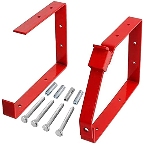 Spares2go Universal Lockable Wall Ladder Rack Brackets (Red) by Spares2go von Spares2go