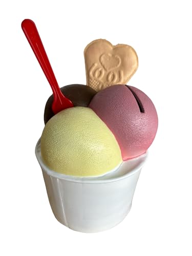 Eisbecher Eis Eisdiele Spardose mit Waffel und Löffel von Sparfroh