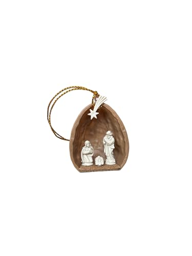 Nussschale mit Miniaturen Weihnachten Deko Christbaumschmuck - Krippe Nussschale mit Miniaturen Weihnachten Deko Christbaumschmuck - Krippe von Sparfroh