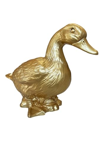 Sparfroh Gartenfigur goldene Gans, Märchen Gans sitzend von Sparfroh