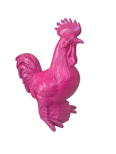 Sparfroh Hahn Gartenfigur 30cm Pink von Sparfroh