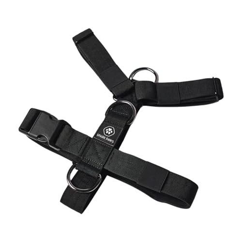 Spark Paws No Pull Hundegeschirr Grosse Hunde, Halterdesign mit Frontclip, Y Geschirr Hund, Robust und Strapazierfähig Harness für Große und Starke Rassen - Black, S von Spark Paws