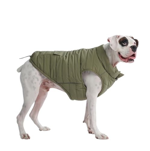 Spark Paws Warmshield™ Hundejacke Wintermantel, Warmes Fleece, Wasserabweisend, Winddicht, Reflektierende Weste, Geeignet für Mittelgroße und Große Hunde, Kälteschutz Schneejacke Parka - Olive - 4XL Spark Paws Warmshield™ Hundejacke Wintermantel, Warmes Fleece, Wasserabweisend, Winddicht, Reflektierende Weste, Geeignet für Mittelgroße und Große Hunde, Kälteschutz Schneejacke Parka - Olive - 4XL von Spark Paws